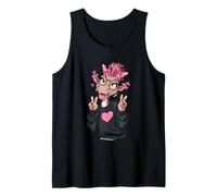 Símbolo de la Paz Doble con diseño de Jirafa, niña guiñando un Ojo, Divertido Camiseta sin Mangas