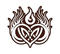 símbolo de llamas gemelas Calcomanías de letras 42x44.8cm Removible sin dejar pegamento Café