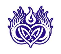 símbolo de llamas gemelas Calcomanías de letras 54.6x58.2cm Autoadhesivo Azul oscuro