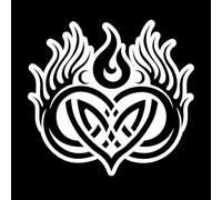 símbolo de llamas gemelas Decoración de vinilo para pared 42x44.8cm Varios tamaños Blanco