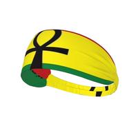Símbolo De Los Dioses Egipcios Ankh Rojo Y Verde Mujer Hombre Headband Elástica Diadema Antideslizante Cinta Pelo Deporte para Tenis Entrenamiento Ciclismo