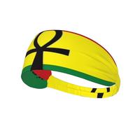 Símbolo De Los Dioses Egipcios Ankh Rojo Y Verde Unisex Banda para El Sudor Transpirable Diadema Deportiva Comoda Cinta Sudor Cabeza para Fitness Tenis Yoga