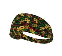 Símbolo De Los Dioses Egipcios Ankh Rojo Y Verde Unisex Headband Transpirable Banda para El Sudor Elástica Diadema para Tenis Yoga Ciclismo
