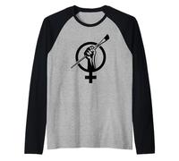 Símbolo de Movimiento de Arte Feminista - Puño de empoderamiento de Artista Mujer Camiseta Manga Raglan