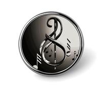 Símbolo de música, insignia, redondo, bonito broche para sombreros, chaquetas, decoración personalizada, accesorios de joyería para boda, fiesta de regalo
