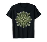 Símbolo de Naturaleza Floral Mandala de Hojas Verdes Camiseta
