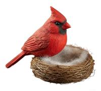 Símbolo de nuevos comienzos pájaro para estatua de nido para decoración americana, adecuado para ing y colección personal (modelo de pájaro rojo)