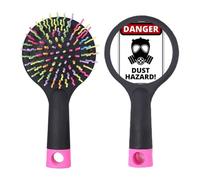 Símbolo de peligro de polvo, señales de advertencia de peligro de salón, base de cojín para desenredar el cabello