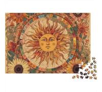 Símbolo de Sol Rompecabezas Arte astrología Vintage Cartón Premium 1000 Piezas, Juego Educativo Adultos, Alivio Estrés,decoración Pared para Entusiastas 38x26cm/1000pcs