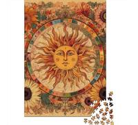 Símbolo de Sol Rompecabezas Arte astrología Vintage Cartón Reciclado 1000 Piezas, Descompresión Educativa, Regalo Personalizado, Vacaciones Familiares 52x38cm/1000pcs