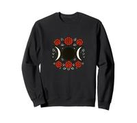 Símbolo de triple diosa de rosas de luna oscura Sudadera