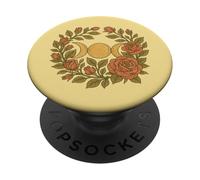 Símbolo de triple diosa rosa de luna triple PopSockets PopGrip Adhesivo