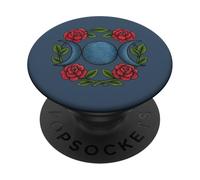 Símbolo de triple diosa rosa de luna triple PopSockets PopGrip Adhesivo