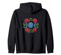 Símbolo de triple diosa rosa de luna triple Sudadera con Capucha