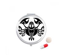 Simbolo de Zodiaco constelación de cáncer Travel bolsillo píldora caso medicina dispensador espejo regalo caja de almacenamiento