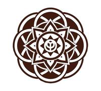 símbolo del chakra de poder Calcomanías de pared de vinilo 67.2x67.5cm Cultura del tatuaje Café