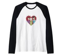 Símbolo del corazón con la Abuela y la Familia Camiseta Manga Raglan
