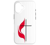Símbolo del Logotipo de la Cruz y la Llama de la Iglesia Metodista Unida Carcasa para iPhone 16