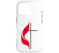 Símbolo del Logotipo de la Cruz y la Llama de la Iglesia Metodista Unida Carcasa para iPhone 16 Pro