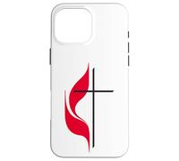 Símbolo del Logotipo de la Cruz y la Llama de la Iglesia Metodista Unida Carcasa para iPhone 16 Pro MAX