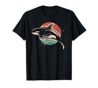 Símbolo del océano de la vendimia del mar retro ballena Camiseta
