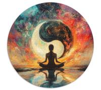 Símbolo del Yin Yang Meditación Ante el vacío Rompecabezas Sostenibles Estampados para Adultos De Madera De 1000pcs (67.5x67.5cm)