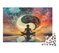 Símbolo del Yin Yang Rompecabezas Meditación Ante el vacío Rompecabezas Juego De Habilidad para Toda La Familia 1000pcs (75x50cm)