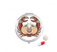 Símbolo del Zodiaco cáncer constelación Travel bolsillo píldora caso medicina dispensador espejo regalo caja de almacenamiento