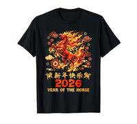 Símbolo del Zodiaco Chino del Caballo de Fuego 2026 Año Nuevo Lunar Camiseta