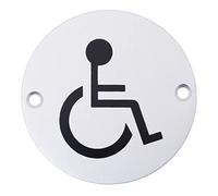 Símbolo discapacitado, aluminio, 76mm, cartel con fijaciones