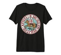 Símbolo Honor Templario Medieval de Caballeros Gemelos Camiseta Premium