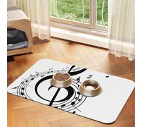 Símbolo Musical Impreso,Tapete para Comida de Mascotas, manteles Individuales de Cuero sintético para Gatos y Perros,30x45cm