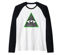 Símbolo Oculto de la pirámide Ocular Que Todo lo ve Camiseta Manga Raglan