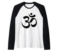 Símbolo Om AUM Meditación Sagrada Espiritual Arte Zen. Camiseta Manga Raglan