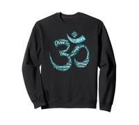 Símbolo OM con palabras de meditación, yoga y atención plena en el interior Sudadera