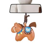 Símbolo ornamento Pèr bolso joyas - ornamento de cuero artificial - colgante llavero chino año caballo - llavero de cuero para coche - para novia, familia, amigos, parejas, hermanas, pero, marrón