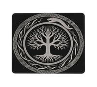 Símbolo Pagano, Arte Gótico De Círculos Vikingos Negros Alfombrilla De Ratón Antideslizante Alfombrilla De Escritorio Agradable Mouse Pad para Oficina Ordenador Pc 25X30Cm