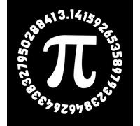 Símbolo Pi y constante matemática de 3,14 dígitos. Matemáticas redondas. Feliz Día de Pi. Calcomanías de pared 67.2x67.2cm Impermeable Blanco