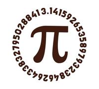 Símbolo Pi y constante matemática de 3,14 dígitos. Matemáticas redondas. Feliz Día de Pi. Calcomanías de pared 54.6x54.6cm Vinilos para ventanas Café