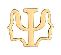 Símbolo psicológico Mark Letra Aleación Pin de pecho para ropa y bolsos, Normal, Metal no precioso