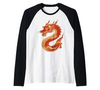 Símbolo Tradicional Chino del dragón de Poder Camiseta Manga Raglan