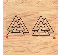 Símbolo Valknut Viejo Nórdico Vikingo Pegatinas de Vinilo - Set de 2 Negro, 10.2cm - Sin Fondo para Coche Barco Portátil 01281