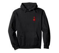Símbolo y Letra de Ace of Hearts Sudadera con Capucha, Unisex para Adultos, Negro, S