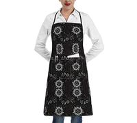 Símbolos De Lo Sobrenatural En Negro Delantal Barbacoa Antiincrustante Profesional Delantal Unisex Tablier De Nettoyage Para Cocinar Pintor Hogar 52X72Cm