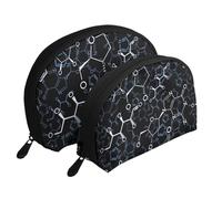 Símbolos de química química, Bolsa de Maquillaje de Concha, Monedero pequeño para Mujer, Bolsa de artículos de tocador, Bolsa de cosméticos, 2 Piezas