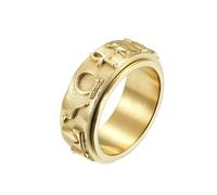 Símbolos del Antiguo Egipto Anillo giratorio de acero de titanio Joyería de mano de acero inoxidable Diseño único Anillo de mujer Accesorio de moda