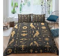 Símbolos del Antiguo Egipto Juego De Ropa De Cama para,Funda Nórdica Y Fundas De Almohada Funda De Edredón De Microfibra Impresa En 3D para Niños Y Niñas,Super King（260x220cm）