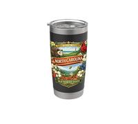 Símbolos del estado de Carolina del Norte, recuerdo de diseño gráfico Vaso térmico de acero inoxidable de doble pared