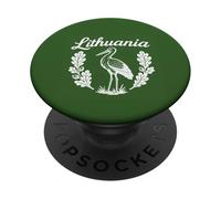 Símbolos lituanos Hojas de roble Bellota Cigüeña Lituania PopSockets PopGrip Adhesivo