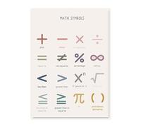 Símbolos matemáticos ABC números Color tabla de emociones arte de pared lienzo cartel nórdico pintura cuadros de pared decoración de la habitación de los niños (Color : G, Size : 30x40cm No Frame)